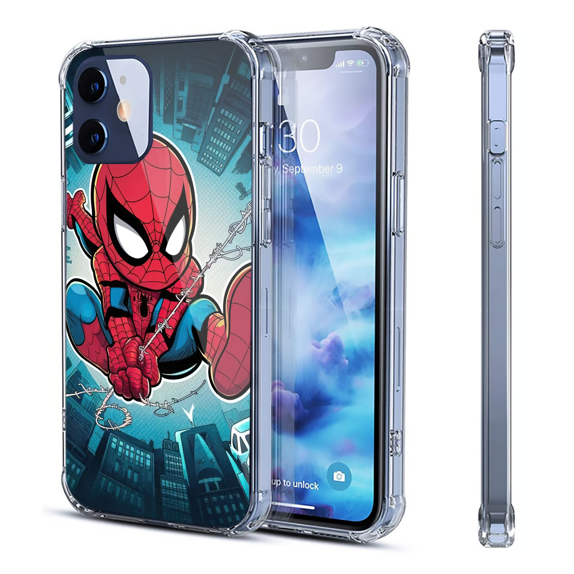 （画像用） Spider Man スパイダーマン 【iPhone 12シリーズ対応】透明スマホケース（クリアソフトケース）